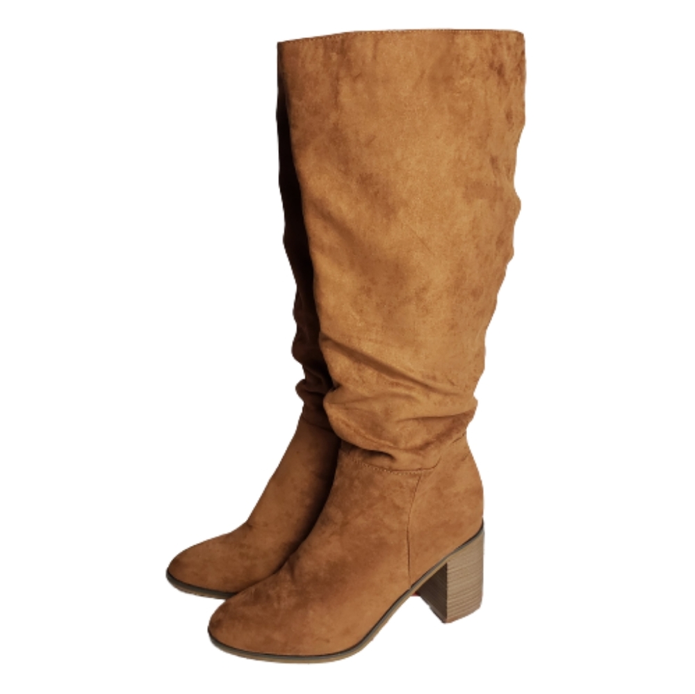 American Eagle Gognac Block Heels Boots Size 7.5